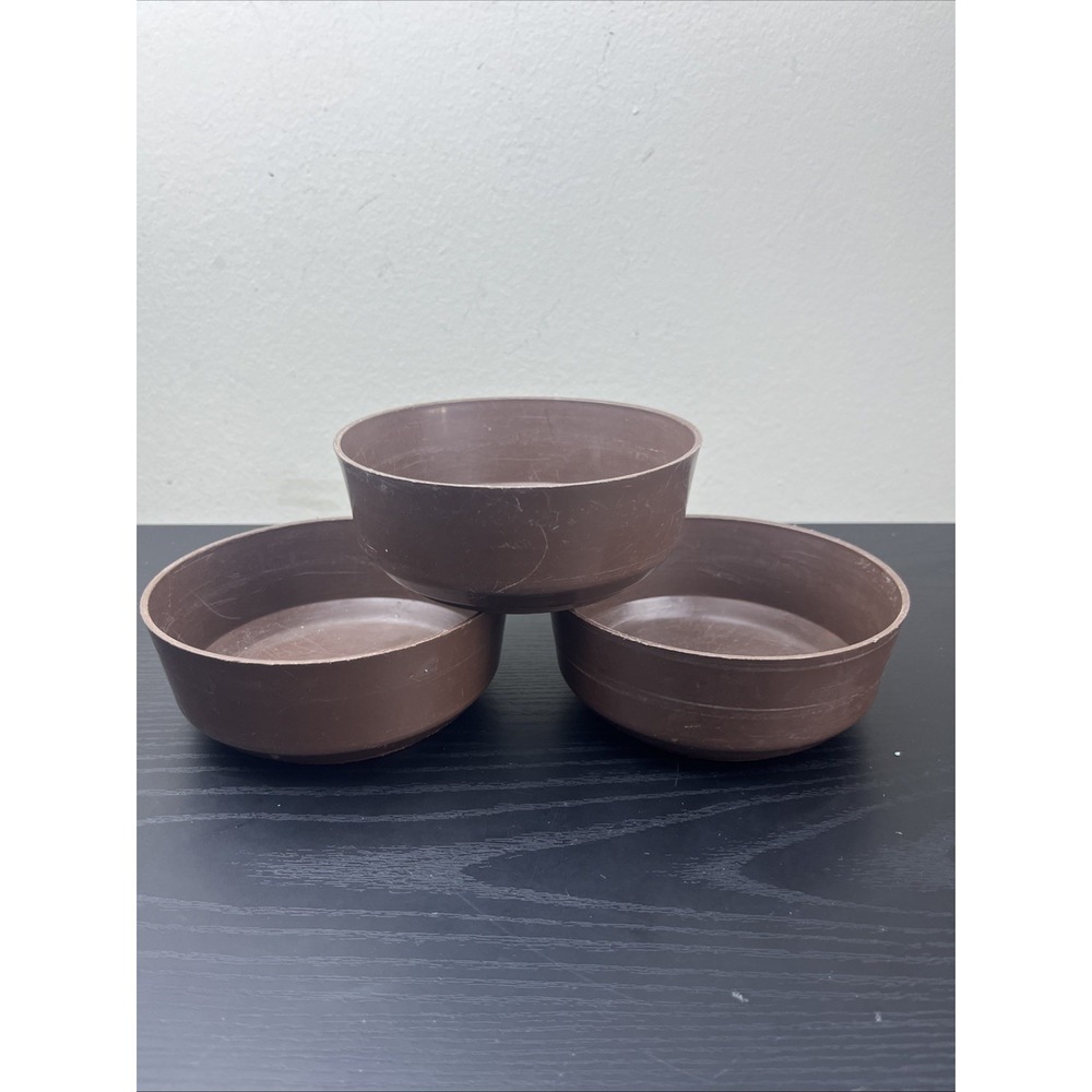 Vintage Rubbermaid Brisk Bowls J-3060-2 Brown Serving Bowls Lot of 3